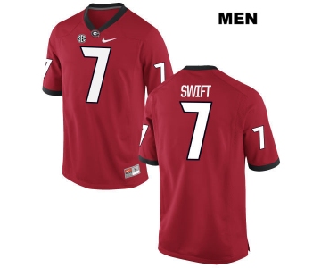 Men's Georgia Bulldogs #7 DAndre Swift Red Stitched NCAA Nike College Football Jersey