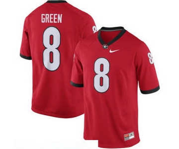 Men's Georgia Bulldogs #8 A. J. Green Red Stitched College Football 2016 Nike NCAA Jersey