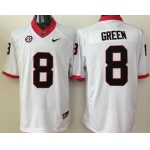 Men's Georgia Bulldogs #8 A. J. Green White Stitched NCAA Nike Limited College Football Jersey