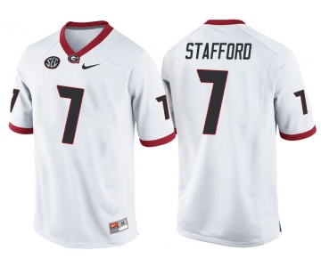 NCAA Georgia Bulldogs #7 Matthew Stafford White College Football Jersey