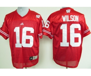 Wisconsin Badgers #16 Russell Wilson Red Jersey