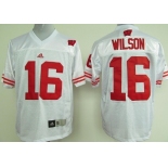 Wisconsin Badgers #16 Russell Wilson White Jersey