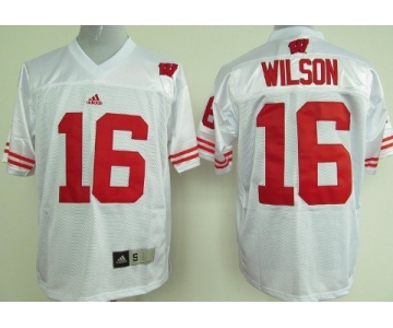 Wisconsin Badgers #16 Russell Wilson White Jersey