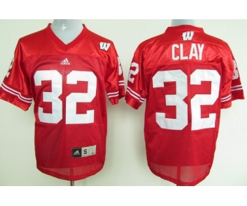 Wisconsin Badgers #32 John Clay Red Jersey