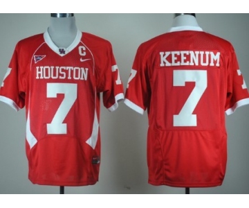 Houston Cougars #7 Case Keenum Red C-USA Patch Jersey