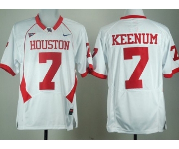 Houston Cougars #7 Case Keenum White Jersey