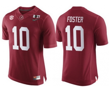 Men's Alabama Crimson Tide #10 Reuben Foster Red 2017 Championship Game Patch Stitched CFP Nike Limited Jersey