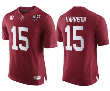 Men's Alabama Crimson Tide #15 Ronnie Harrison Red 2017 Championship Game Patch Stitched CFP Nike Limited Jersey