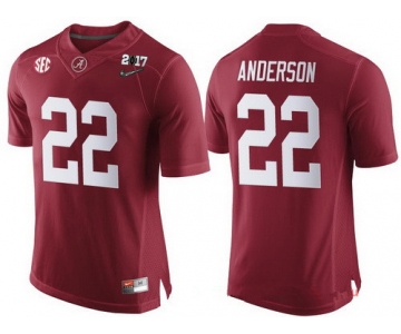 Men's Alabama Crimson Tide #22 Ryan Anderson Red 2017 Championship Game Patch Stitched CFP Nike Limited Jersey