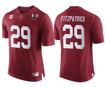 Men's Alabama Crimson Tide #29 Minkah Fitzpatrick Red 2017 Championship Game Patch Stitched CFP Nike Limited Jersey