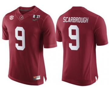 Men's Alabama Crimson Tide #9 Bo Scarbrough Red 2017 Championship Game Patch Stitched CFP Nike Limited Jersey