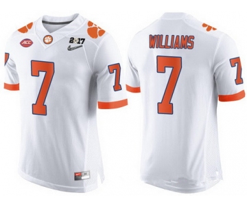 Men's Clemson Tigers #7 Mike Williams White 2017 Championship Game Patch Stitched CFP Nike Limited Jersey