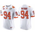 Men's Clemson Tigers #94 Carlos Watkins White 2017 Championship Game Patch Stitched CFP Nike Limited Jersey