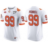 Men's Clemson Tigers #99 Clelin Ferrell White 2017 Championship Game Patch Stitched CFP Nike Limited Jersey