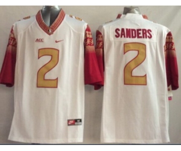 Florida State Seminoles #2 Deion Sanders 2014 White Limited Jersey