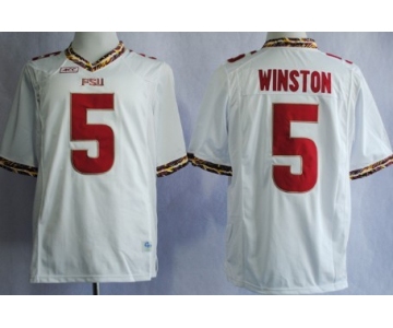 Florida State Seminoles #5 Jameis Winston 2013 White Jersey