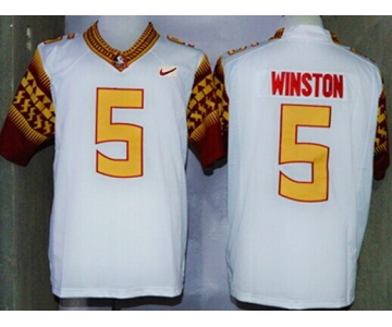 Florida State Seminoles #5 Jameis Winston 2014 White Limited Jersey