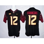 Men's Florida State Seminoles #12 Deondre Francois Black Stitched College Football 2016 Nike NCAA Jersey