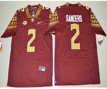 Men's Florida State Seminoles #2 Deion Sanders Red Stitched College Football 2016 Nike NCAA Jersey