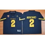 Men's Arizona State Sun Devils #2 Mike Bercovici Black Desert Ice 2015 College Football Jersey