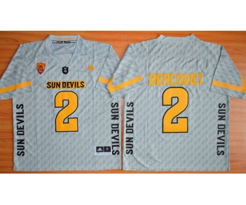 Men's Arizona State Sun Devils #2 Mike Bercovici Gray Desert Ice 2015 College Football Jersey