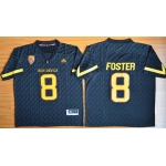 Men's Arizona State Sun Devils #8 D.J. Foster Black Desert Ice 2015 College Football Jersey