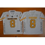 Men's Arizona State Sun Devils #8 D.J. Foster White Desert Ice 2015 College Football Jersey