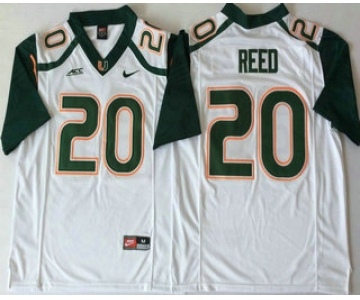 Men's Miami Hurricanes #20 Ed Reed White Stitched NCAA Nike College Football Jersey