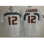 Miami Hurricanes #12  Jacory Harris White Jersey