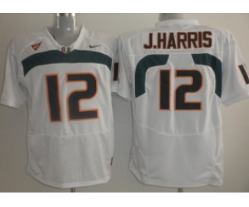 Miami Hurricanes #12  Jacory Harris White Jersey