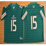 Miami Hurricanes #15 Brad Kaaya Green 2015 College Football Jersey