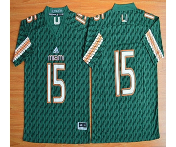 Miami Hurricanes #15 Brad Kaaya Green 2015 College Football Jersey