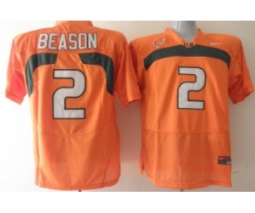 Miami Hurricanes #2 Jon Beason Orange Jersey
