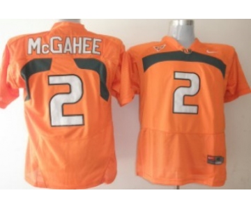 Miami Hurricanes #2 McGahee Orange Jersey