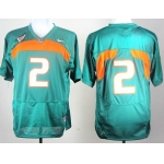Miami Hurricanes #2 With No Name Green Jersey