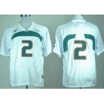 Miami Hurricanes #2 With No Name White Jersey