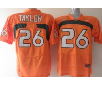 Miami Hurricanes #26 Taylor Orange Jersey