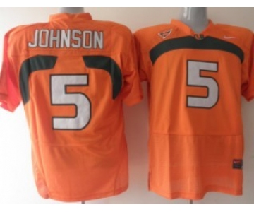 Miami Hurricanes #5 Johnson Orange Jersey