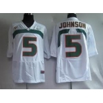 Miami Hurricanes #5 Johnson White Jersey
