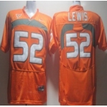 Miami Hurricanes #52 Lewis Orange Jersey