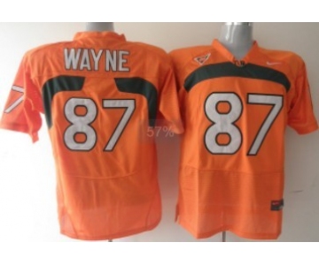 Miami Hurricanes #87 Wayne Orange Jersey