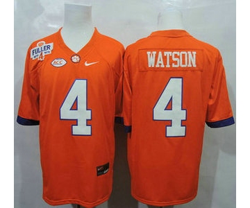 Clemson Tigers #4 Deshaun Watson Orange College Football Jersey With Steve Fuller Patch