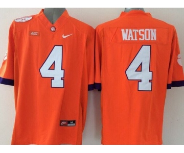 Men's Clemson Tigers #4 Deshaun Watson Orange 2015 NCAA Football Nike Jersey