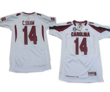 South Carolina Gamecocks #14 Connor Shaw White Jersey