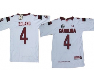 South Carolina Gamecocks #4 Shaq Roland 2013 White Jersey