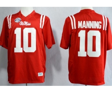 Ole Miss Rebels #10 Eli Manning 2013 Red Jersey