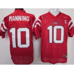 Ole Miss Rebels #10 Eli Manning Red Jersey