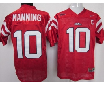 Ole Miss Rebels #10 Eli Manning Red Jersey