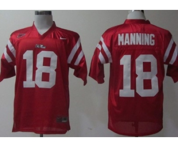 Ole Miss Rebels #18 Achie Manning Red Jersey