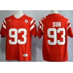 Nebraska Cornhuskers #93 Ndamukong Suh 2013 Red Jersey